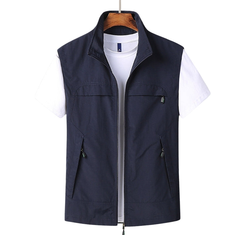 Jackson – Modern Vest met Staande Kraag en Meerdere Zakken