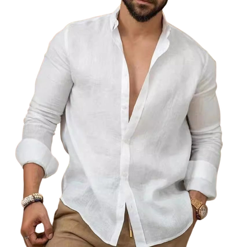 Lucas – Slim Fit Overhemd voor Heren met Lange Mouwen, Reverskraag en Knopen