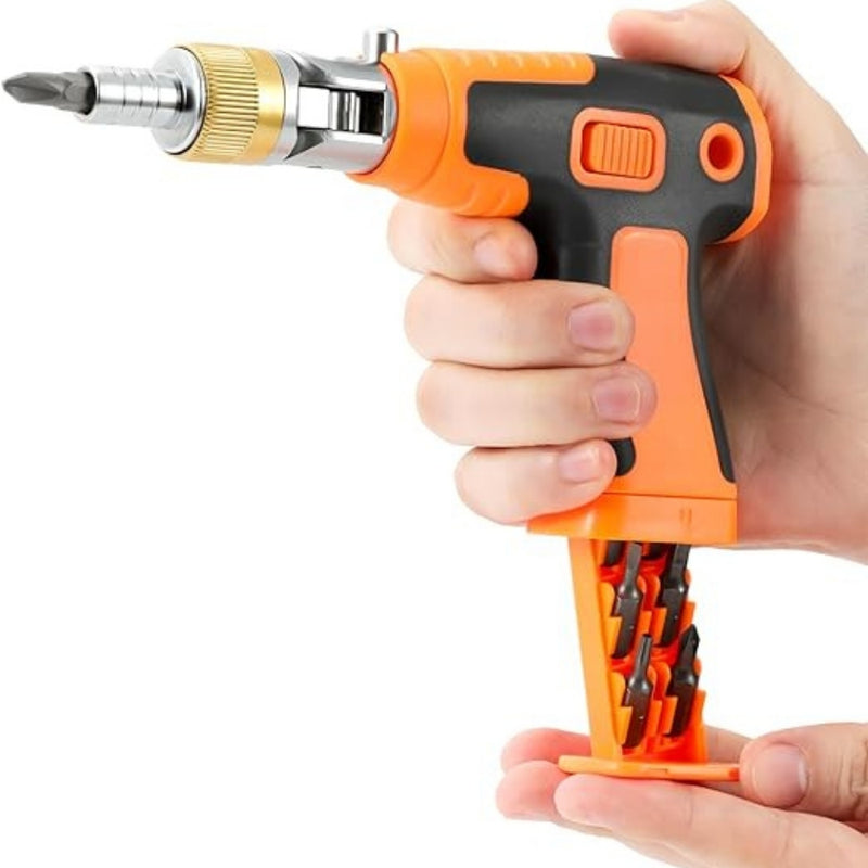 GripTrek – Compacte ratelschroevendraaierset met magnetische handgreep en 14 veelzijdige bits