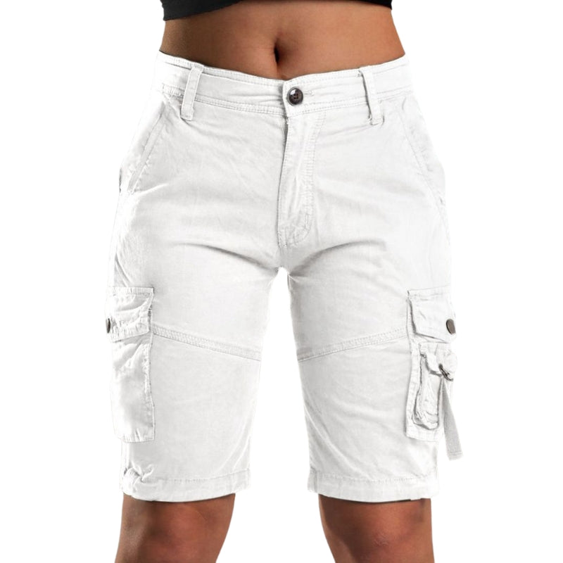 Lena – Dames Flex Cargo Shorts met Verstelbare Taille en Opbergzakken