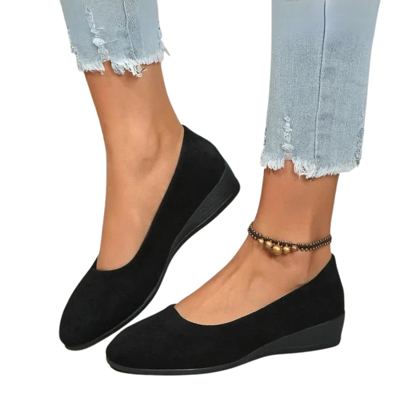 Veda - Stijlvolle Wedge Schoenen met Klassieke Ronde Teen