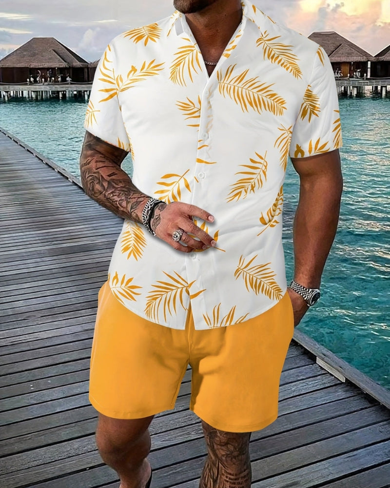 Logan – Stijlvolle tweedelige set met gebloemd overhemd en comfortabele shorts
