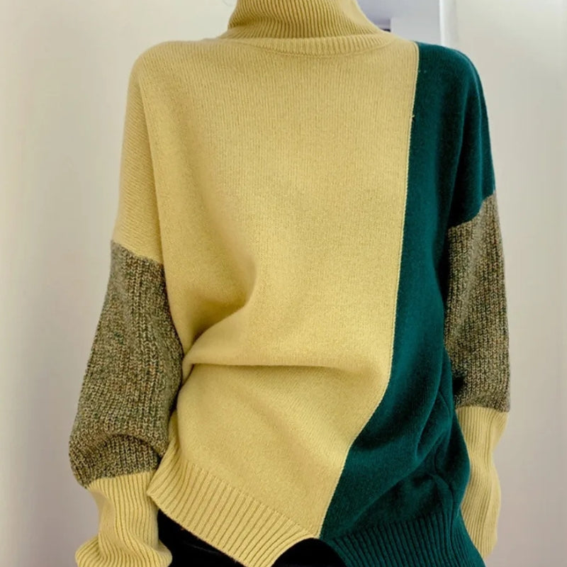 Halen – Trui met Lange Mouwen Col en Geribde Details