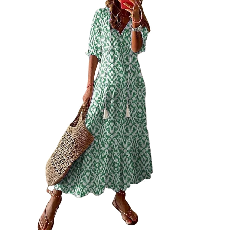 Caroline – Casual Jurk met Bloemenprint en Flatterende V-hals