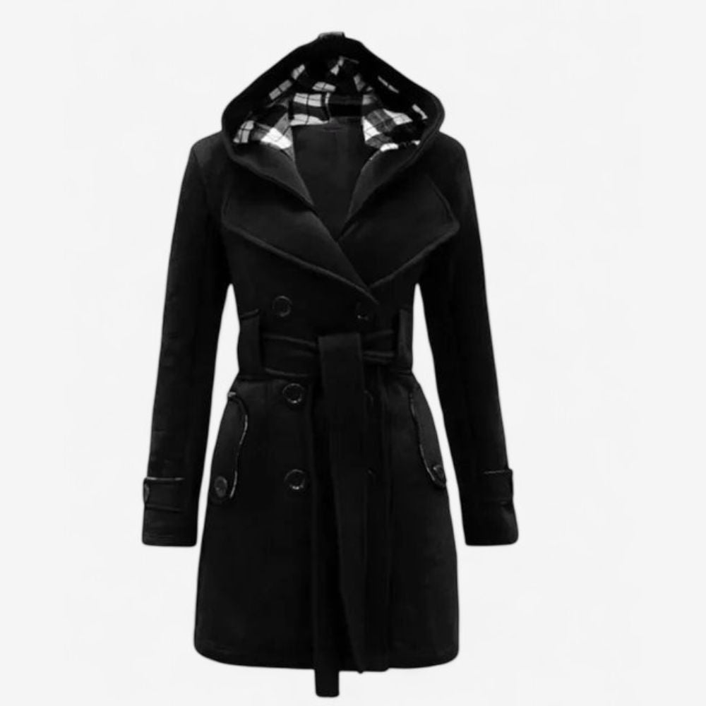 Celeste – Trenchcoat met Capuchon en Knopen aan de Voorzijde