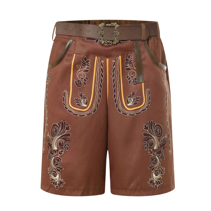 Thomas – Geborduurde Shorts met Bloemenmotief Riem en Zakken