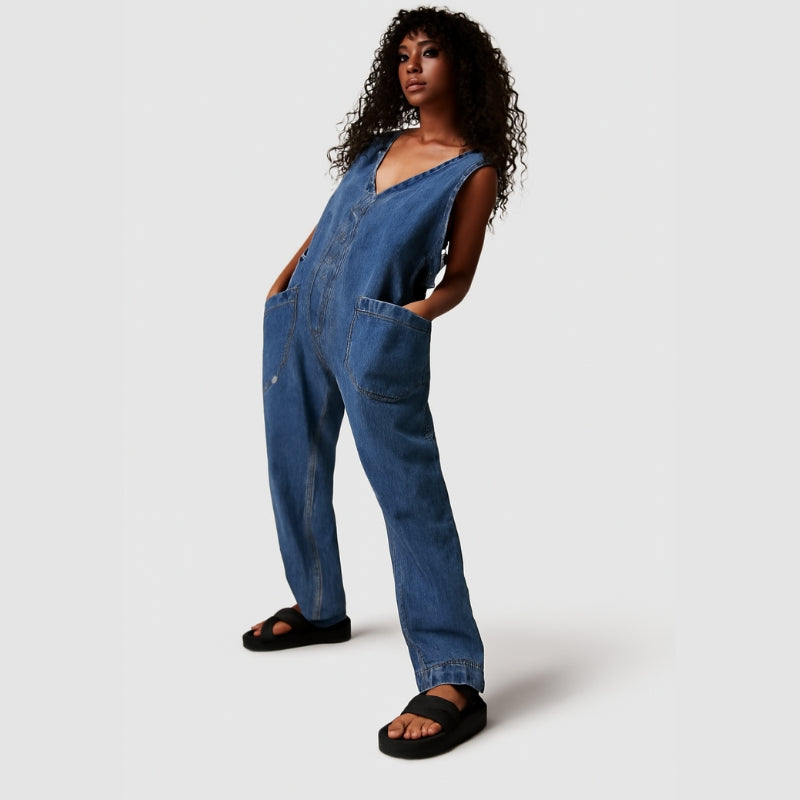 Carla - Jumpsuit met V Hals en Functionele Zakjes