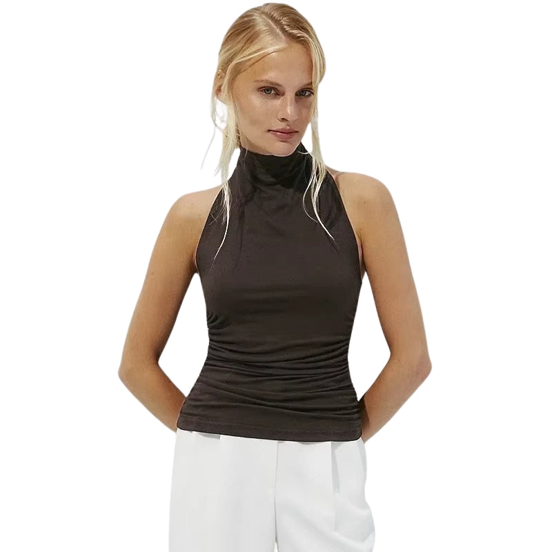 Grace – Modern mouwloos topje met open rugontwerp