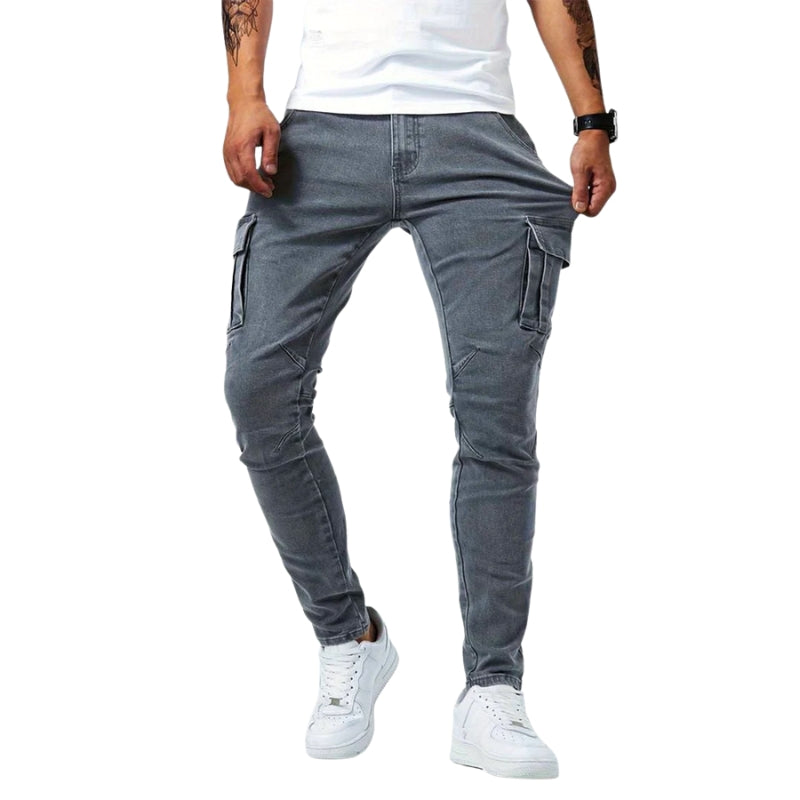 Nathan – Slim Fit Stretch Cargobroek met Meerdere Zakken