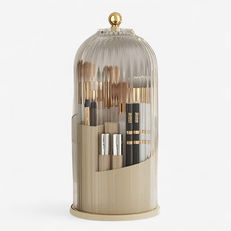 SpinMate – Draaibare Make-up Kwastenhouder met Stofvrije Deksel