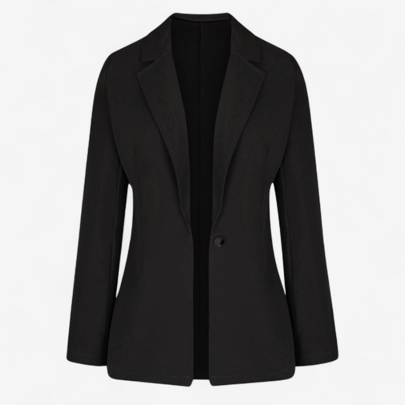 Anna – Enkellang Blazer met Reverskraag en Knoopsluiting
