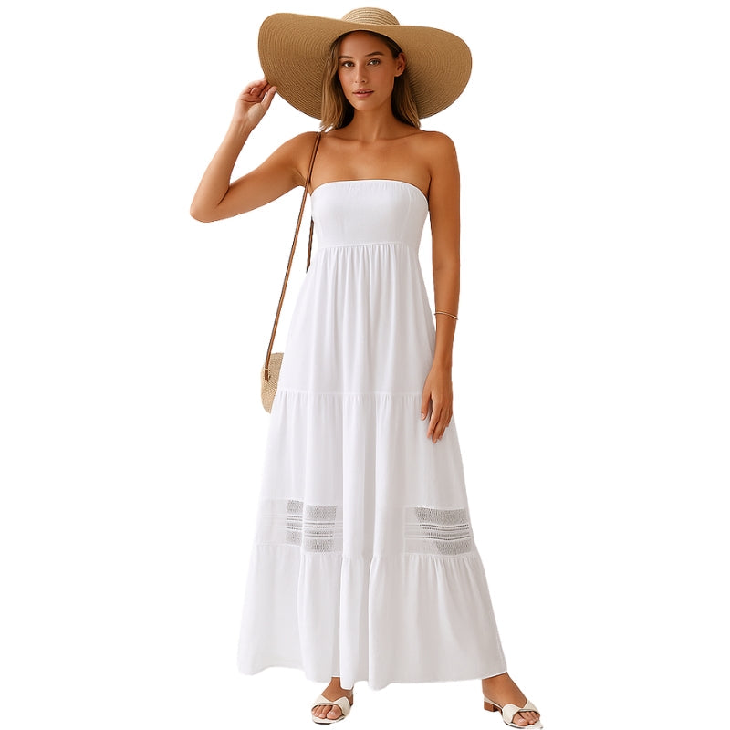 Juliet – Strapless maxi-jurk met gelaagde rok