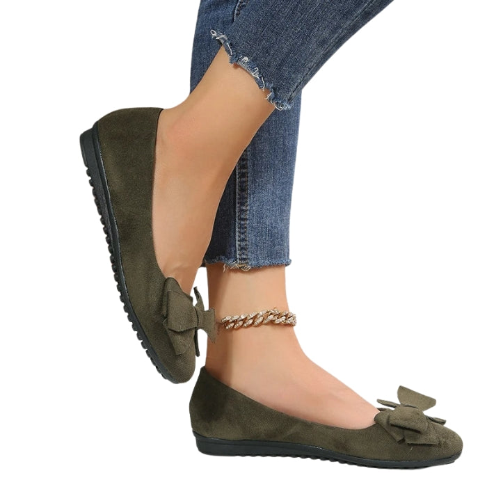 Hannah - Moderne Flats met Ronde Teen en Strikdetail