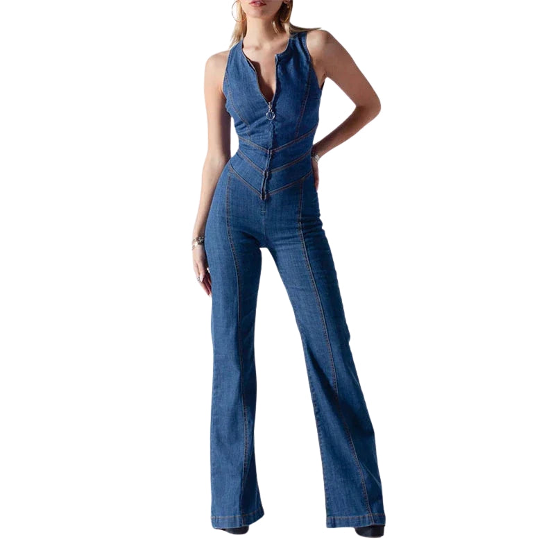 Lyra – Elegante Rugloze Jumpsuit met Hartvormige Uitsnijding