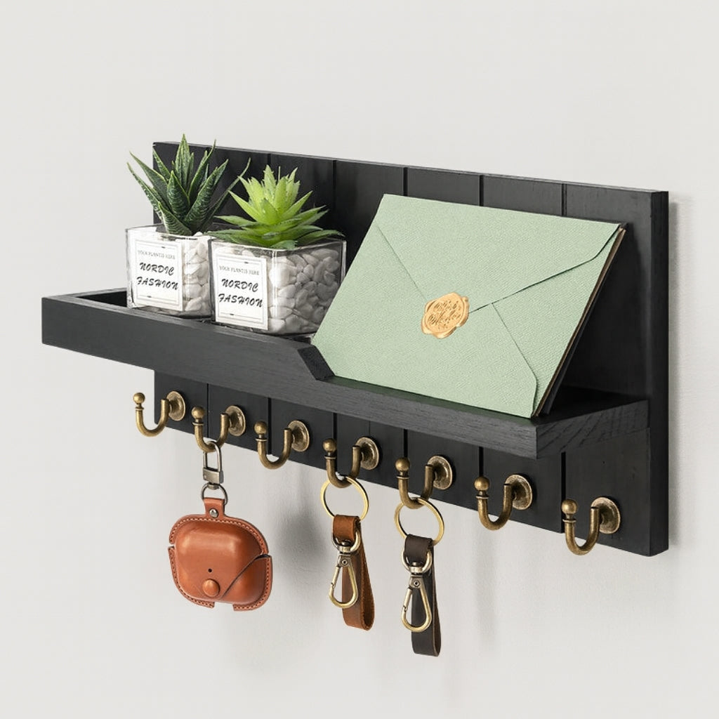 EntryMate – Sleutelhouder met Plank en 7 Haakjes