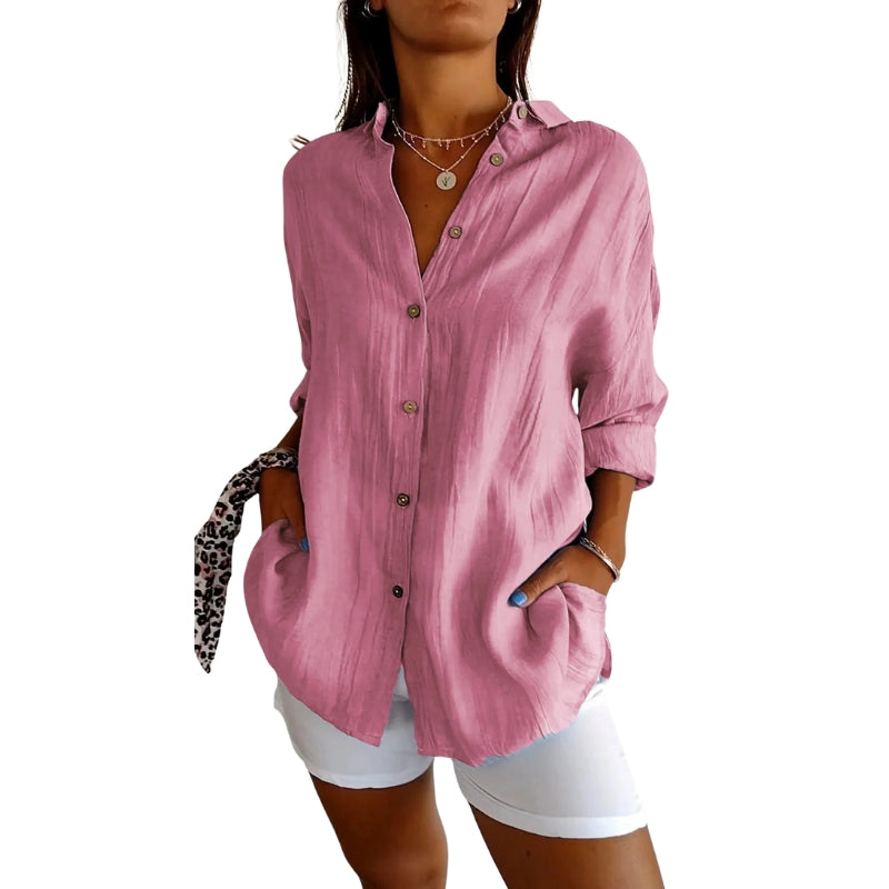 Sophie - Stijlvol Shirt met Korte Mouwen en Knopsluiting