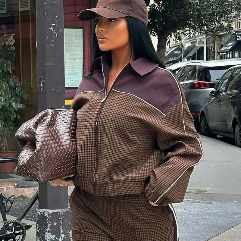 Mila – Lange Mouw Jas met Rits en Kraag naar beneden