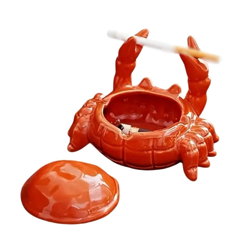 TidyCrab – Krabvormige Keramische Asbak met Deksel
