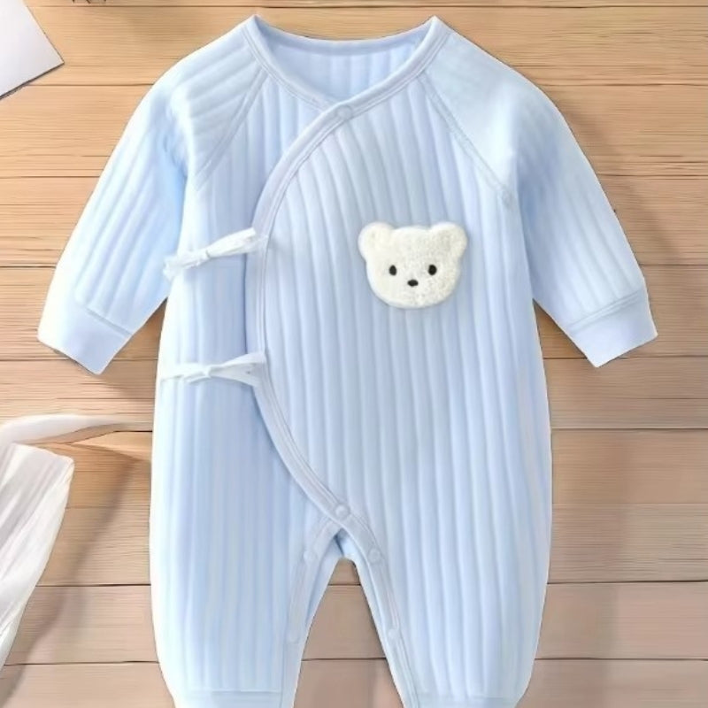 TinySteps - Baby Romper met Lange Mouwen en Geribbelde Details