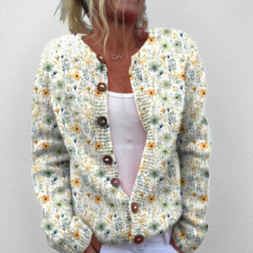 Hannah – Gebloemd Vest met Knopen
