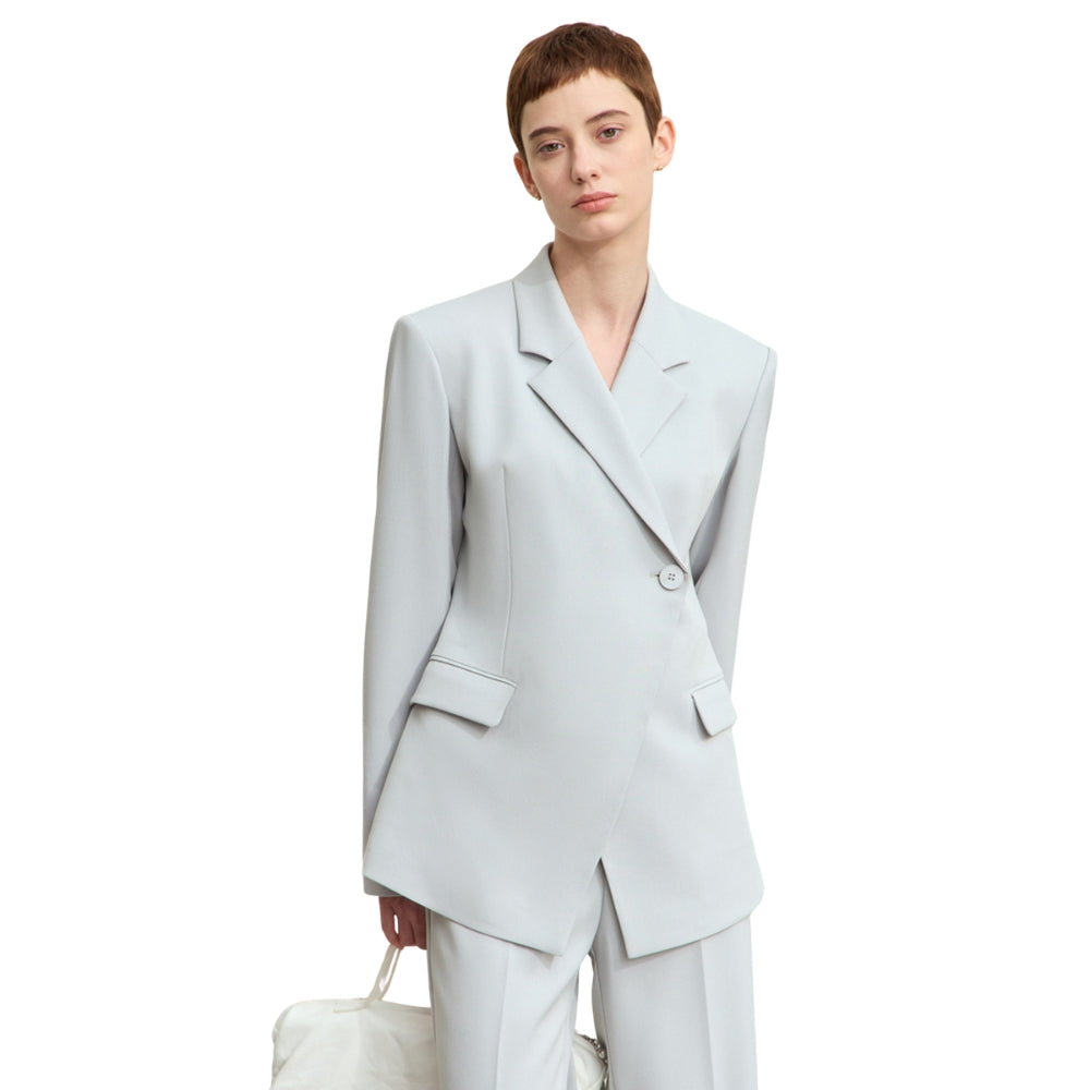 Veronica - Blazer met lange mouwen en één knoop met meerdere zakken
