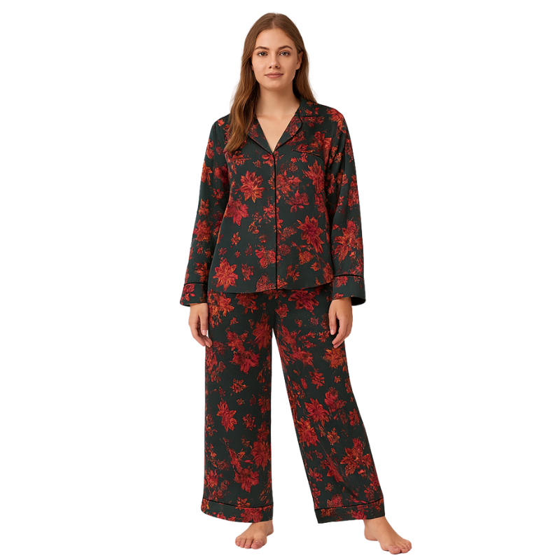 Riley - Set met bloemenprint, V hals en lange mouwen