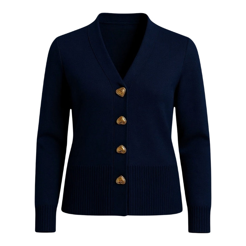 Riley – Cardigan met V hals en decoratieve knoopdetails