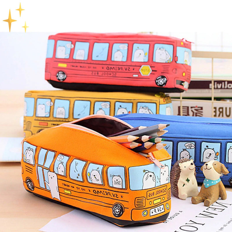 SqueakPack - Papierwaren Organisator Stel met 4 vrolijke muizen-thema koffers met leuke bushouder