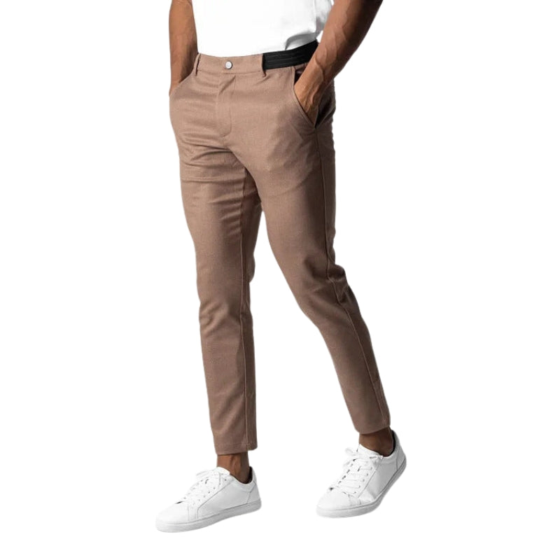 Max – Slim Fit Broeken met Elastische Tailleband en Praktische Zakken