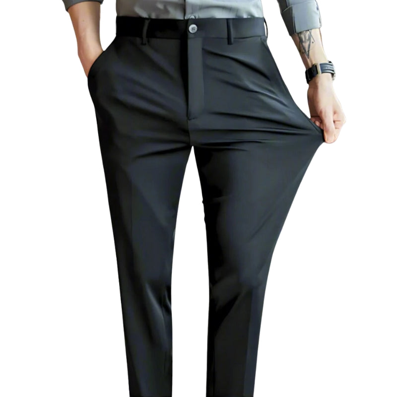Gabriel – Slim Fit Broek met Elastische Stof en Zijzakken