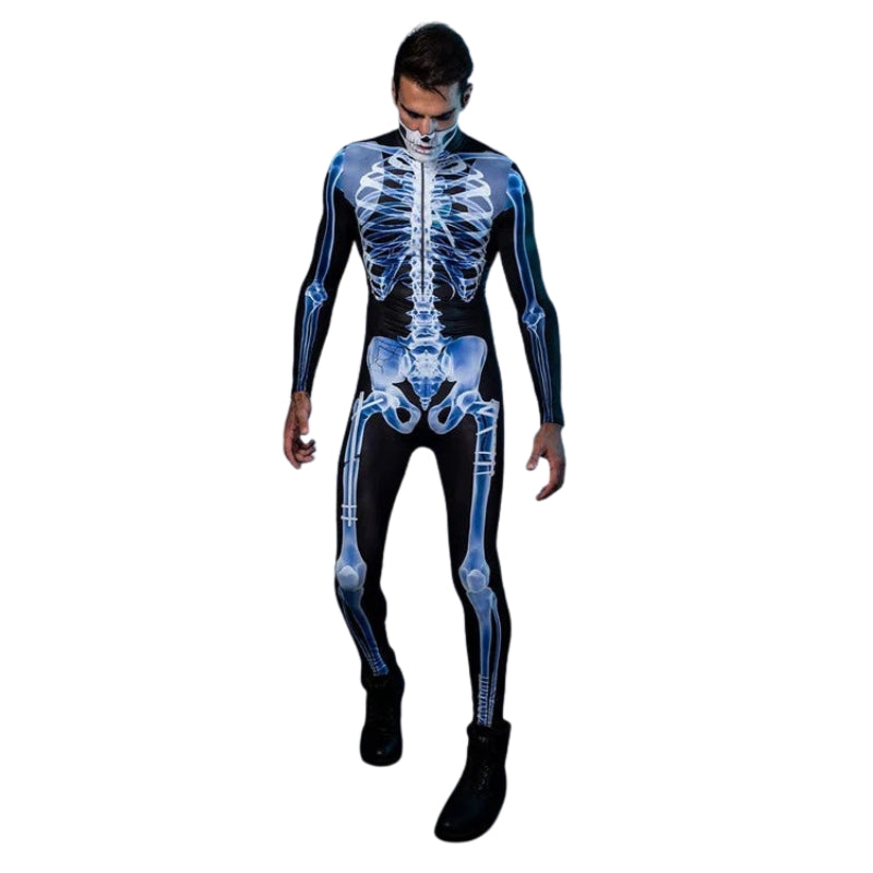 BoneFlex – Skeleton Bodysuit met Röntgenprint en Verborgen Rits