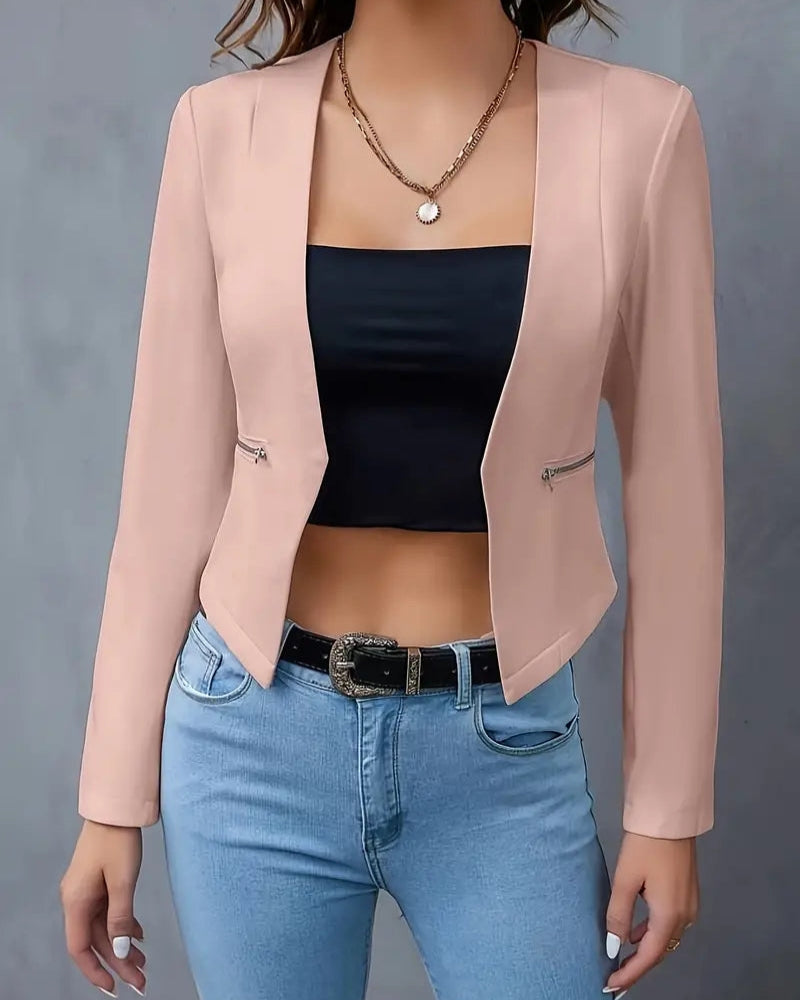 Grace - Elegante blazer met lange mouwen en ritszakken