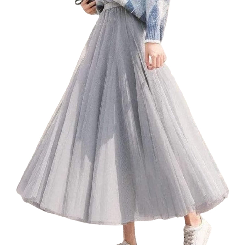 Elara - Mid Calf Rok met Hoge Taille en A Lijn Silhouet