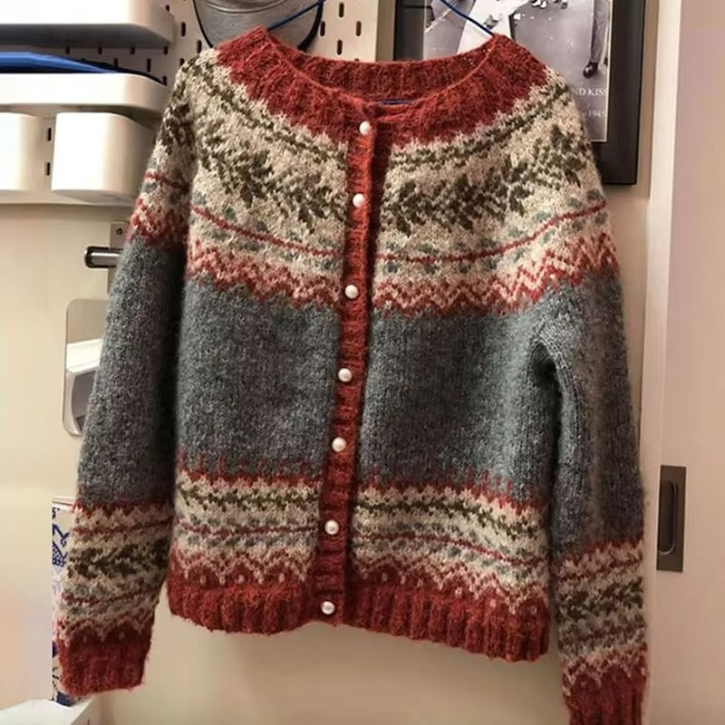 Jasmine – Vest met Lange Mouwen Ronde Hals en Knopen aan de Voorkant