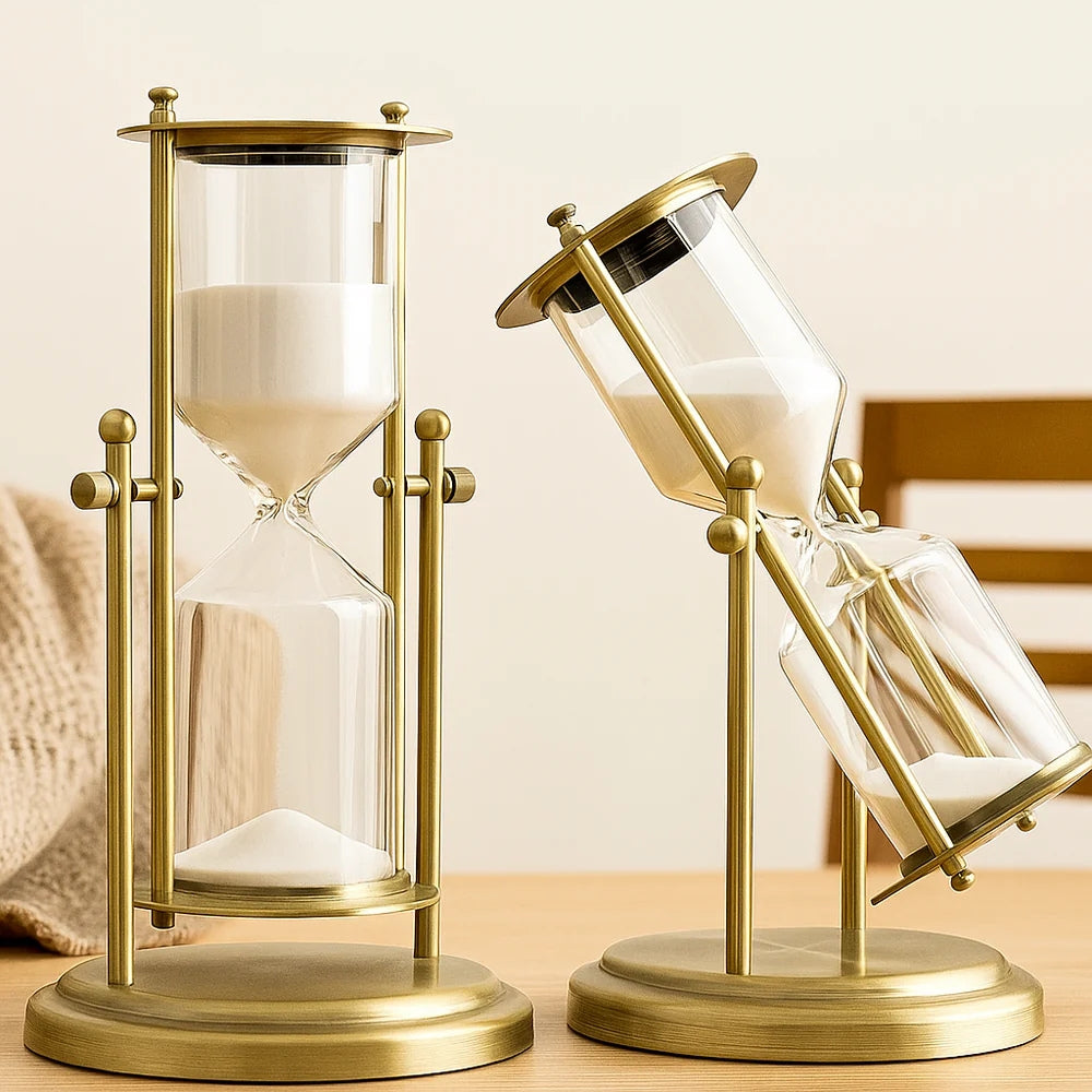 SandyFlow – Bureautimer met elegante beweging en gebalanceerde zandlopervorm