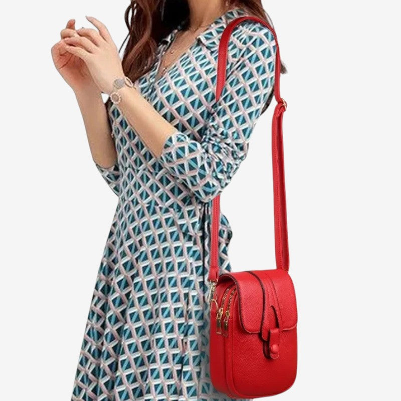 Esra – Crossbody Tas met Afneembare Band en Meerdere Ritsvakken