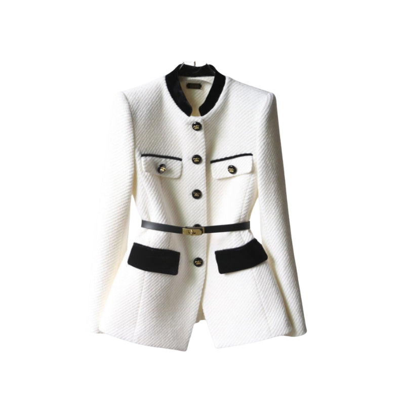 Beatrix - Blazer met Opstaande Kraag en Fluwelen Afwerking