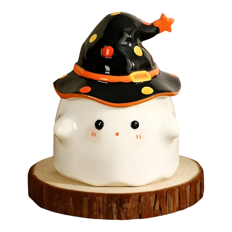 HauntMug – Moderne spook keramische koffiemok met deksel voor Halloween