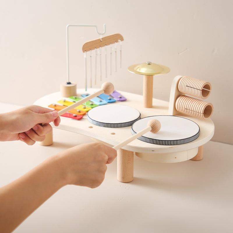 SoundPlay - Peutermuziektafel met xylofoon drums en cimbalen in één speelgoed