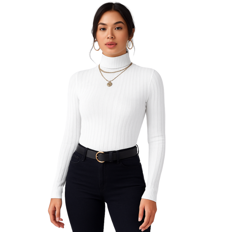 Lillian – Slimfit coltrui met lange mouwen