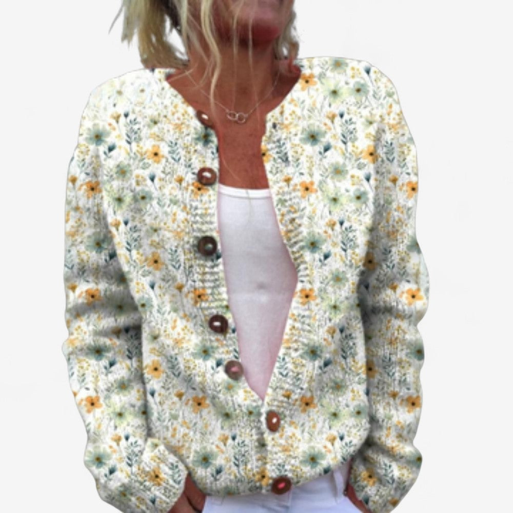 Hannah – Gebloemd Vest met Knopen