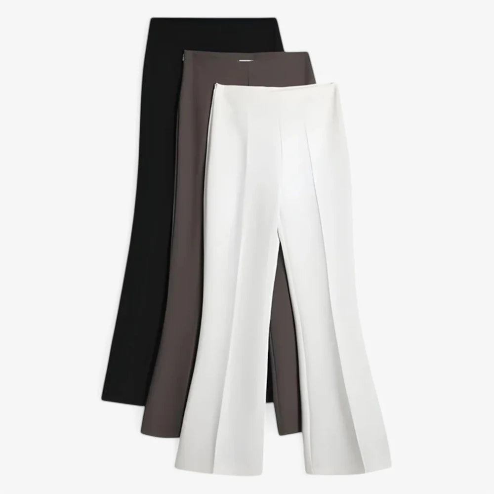 Eva - Elegante pantalon met hoge taille en geplooide voorkant