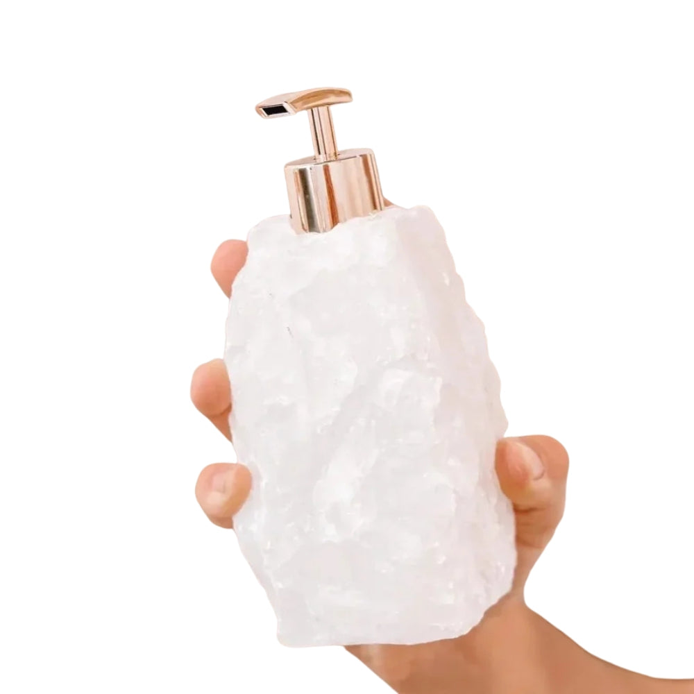 GlowMist – Geometrische zeepdispenser met gebeeldhouwde vorm en soepel werkend pompontwerp