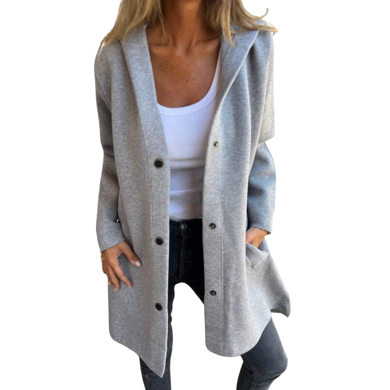 Sofia – Casual Jas met Capuchon en Knopen