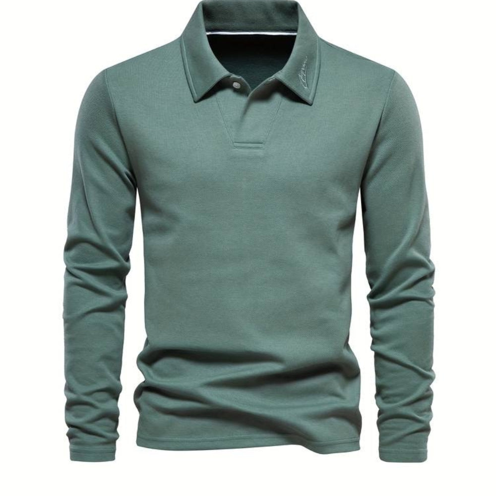 Steave - Elegant overhemd met lange mouwen en kraag naar beneden