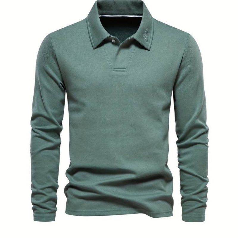 Steave - Elegant overhemd met lange mouwen en kraag naar beneden