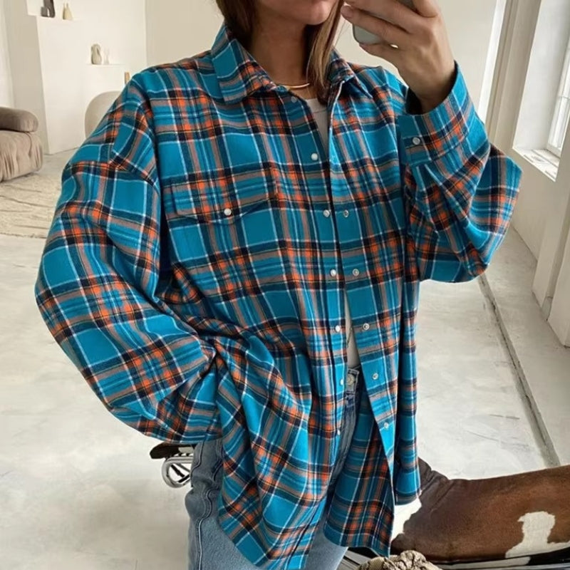 Clara - Oversized Lange Mouw Overhemd met Knopen