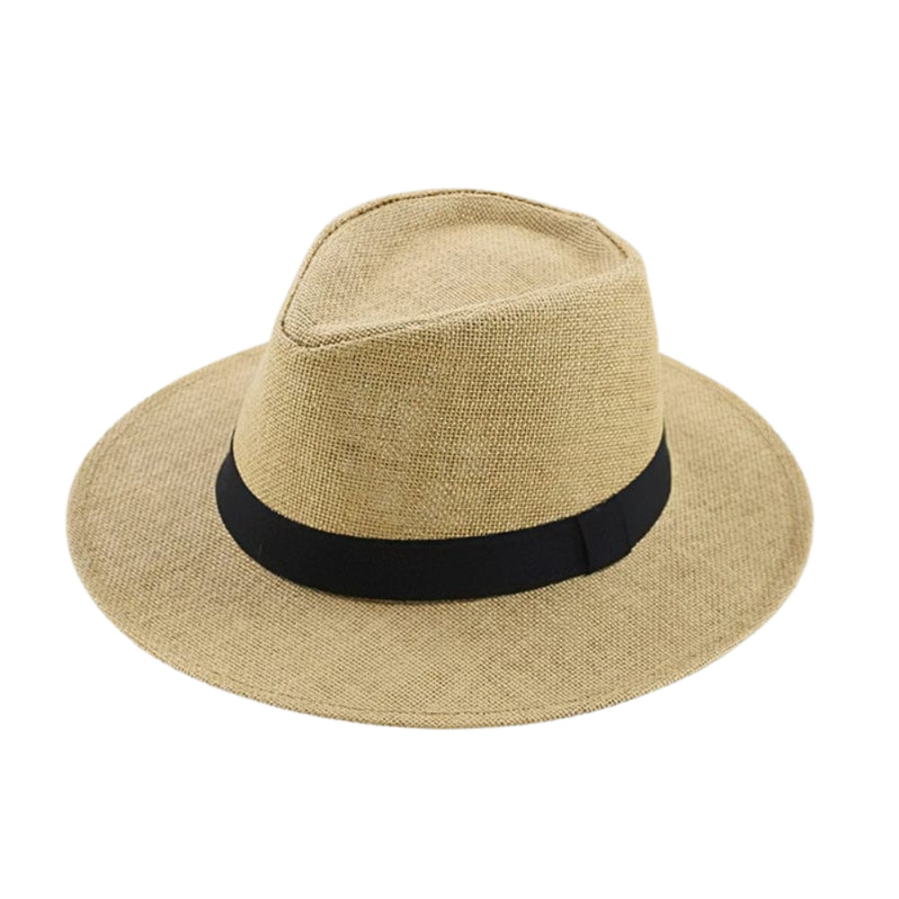 ShadeVibe - Hoed met Brede Rand en Zwarte Lint Accent