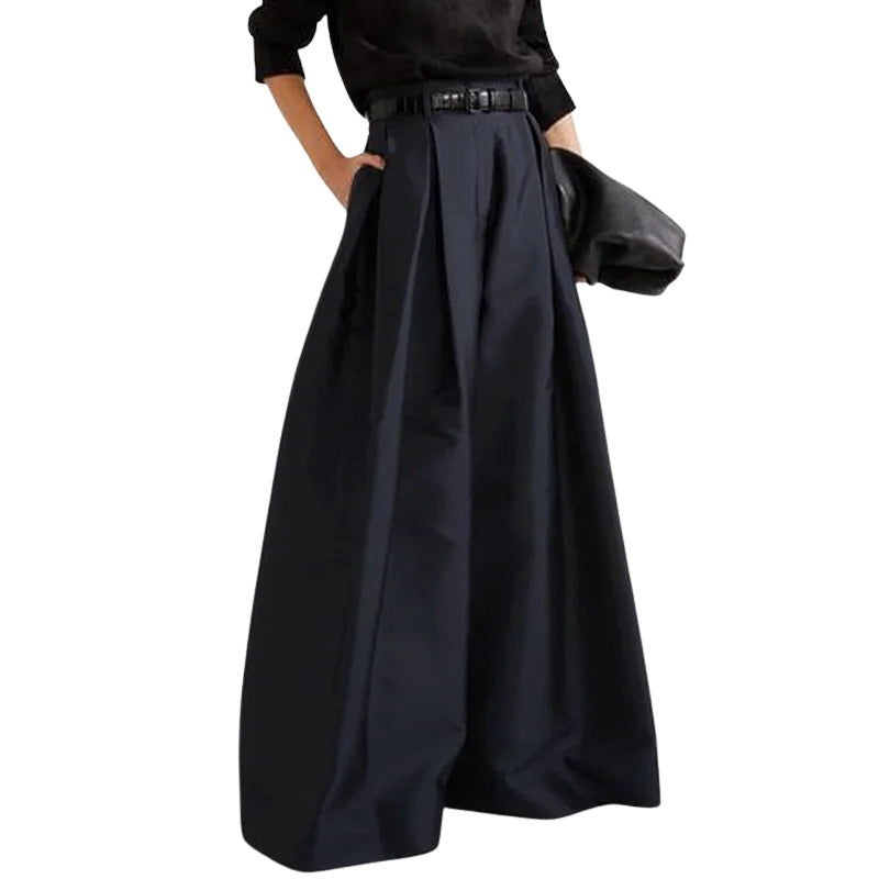 Selene – Hoge Taille Wijde Broek met Plooien