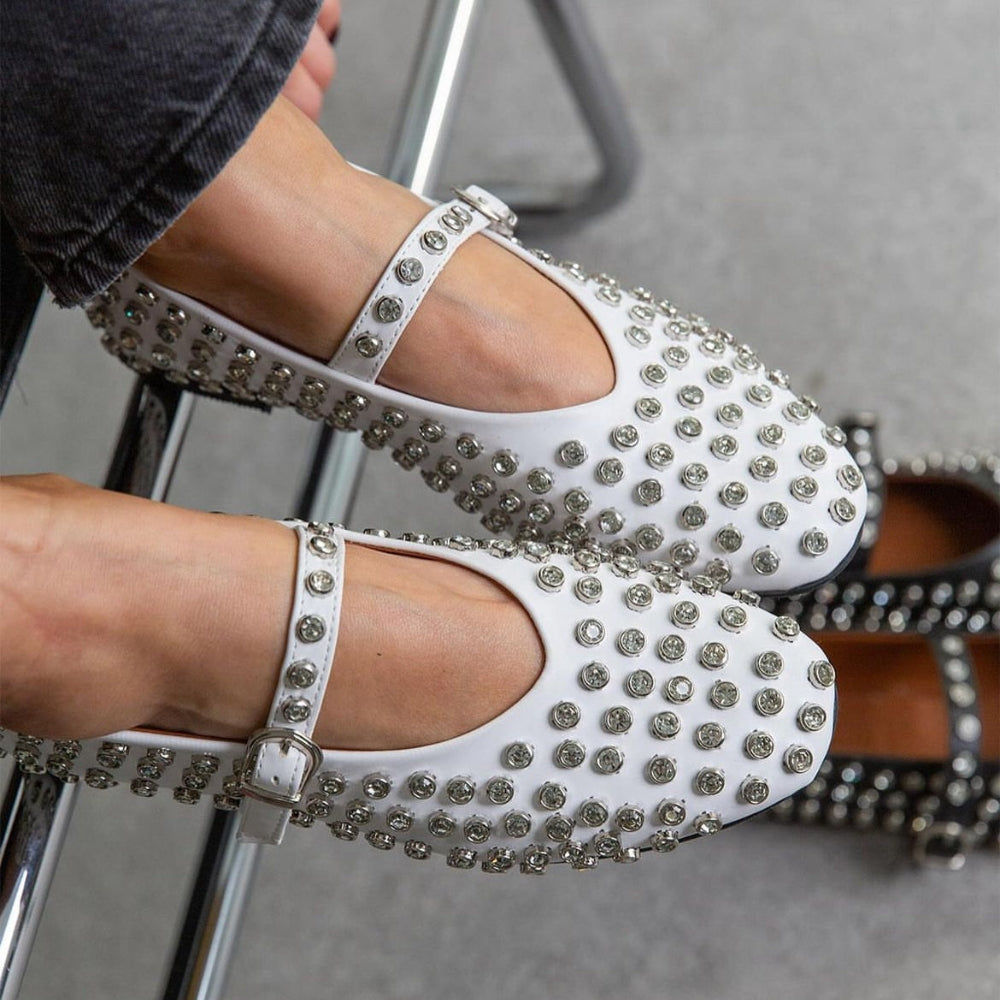 Zaria – Chique flats met mini verstelbare band en gesp aan de zijkant